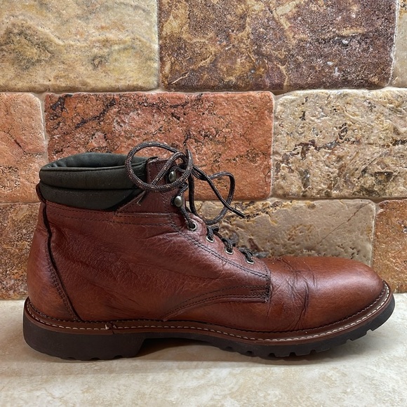 Genuine Leather Men’s Boots Lace Up Gumlite Vibram Made In USA Brown 10M - Picture 10 of 16